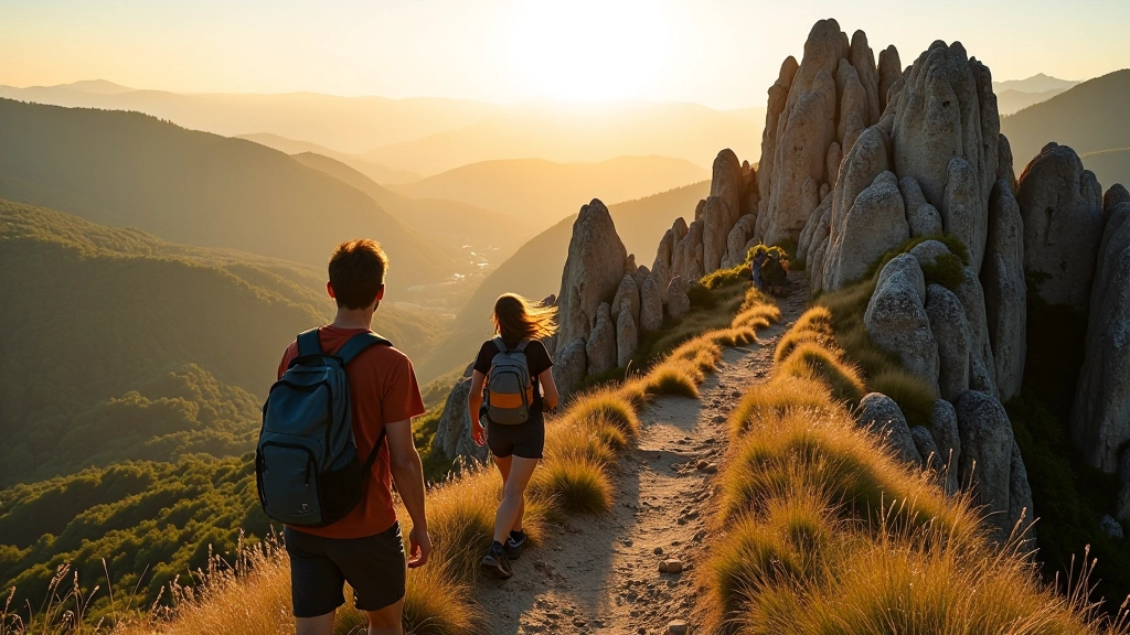 Scenic hiking trail winding through Bohemian Paradise with rock formations visible on both sides of the path