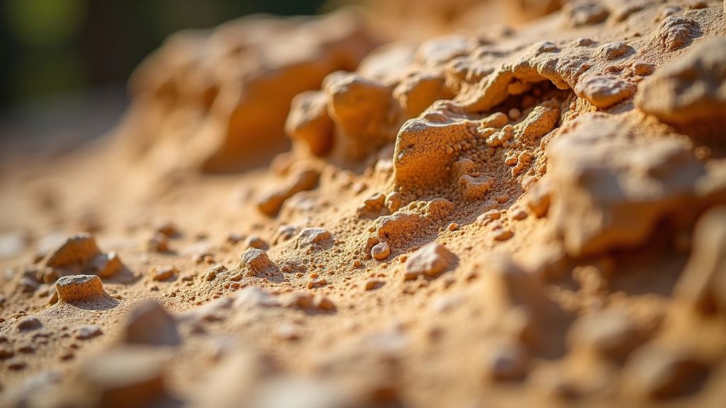 Close-up detail of weathered sandstone rock formations and textures