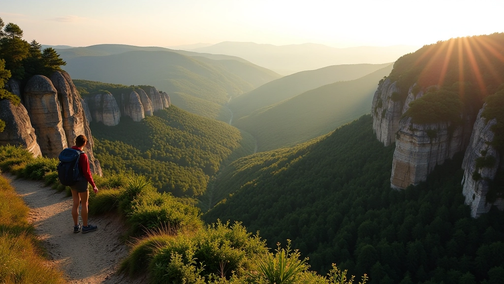 Stunning panoramic view of Bohemian Paradise with sandstone rock formations and dense forest landscape